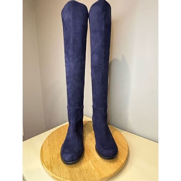Stuart Weitzman Women's S251823 Suede Over The Knee‎ 5050 Boots Blue Sz 4.5M - Picture 4 of 8